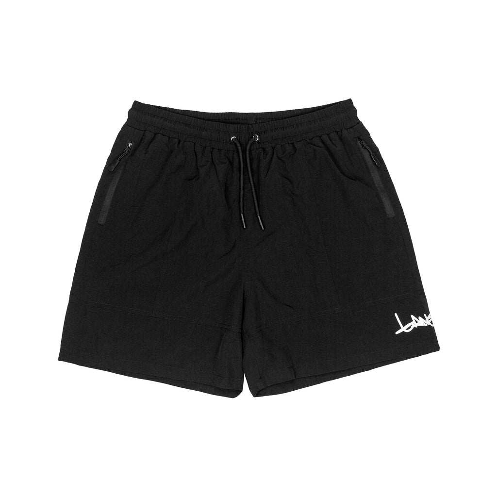 Lanee clothing | Shorts | BLACK NYLON TRACK SHORTS | Streetwear