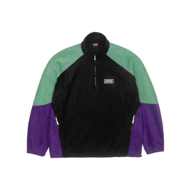 PURPLE/GREEN SLEEVE HALF ZIP FLEECE