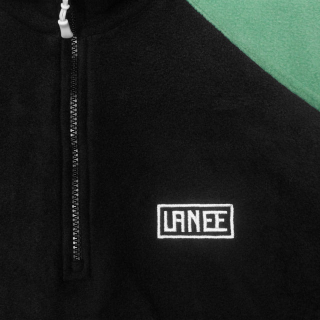 PURPLE/GREEN SLEEVE HALF ZIP FLEECE