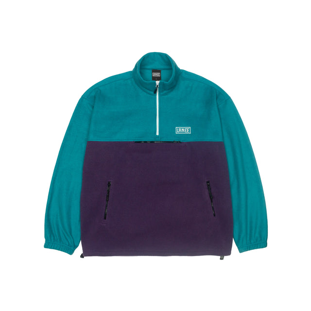 PUEPLE/TEAL HALF ZIP FLEECE