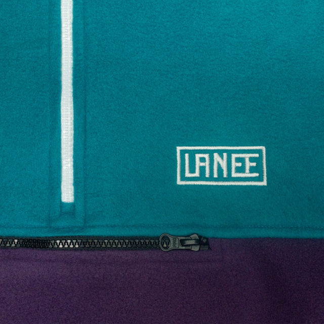 PUEPLE/TEAL HALF ZIP FLEECE