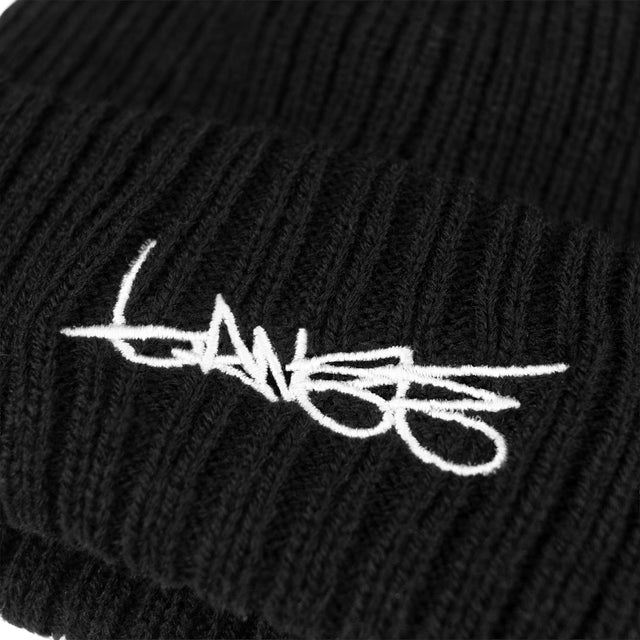 Lanee Clothing Streetwear BLACK BEANIE TAG