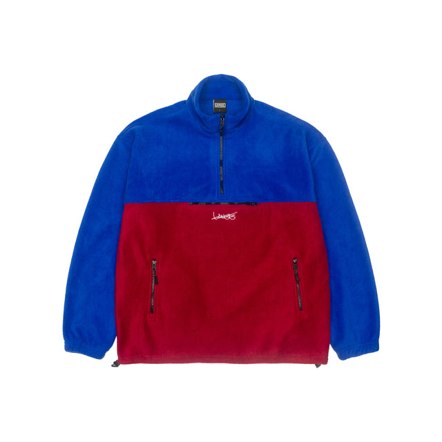 BLUE/RED HALF ZIP FLEECE