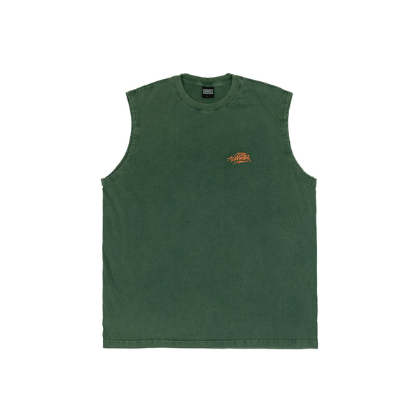 GREEN WASHED TANK-TOP