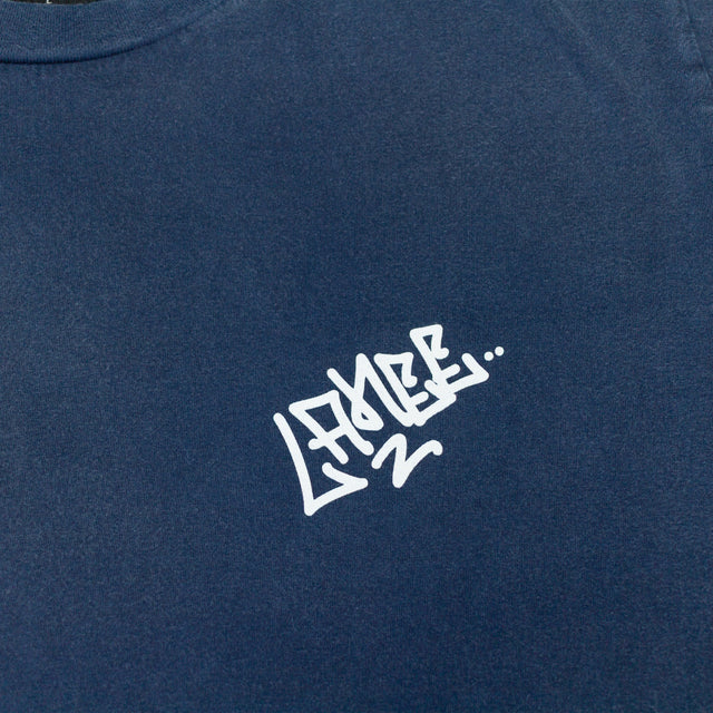 Lanee Clothing Streetwear POWER TO THE PEOPLE BLUE WASHED TEE