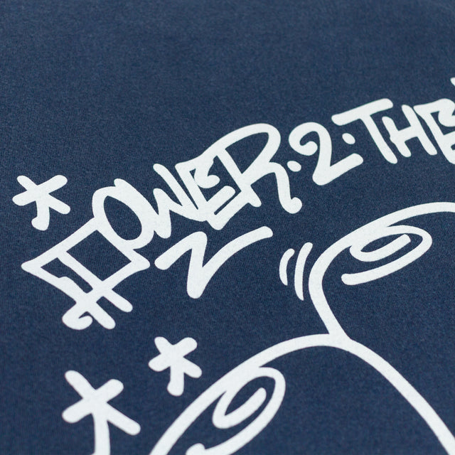 Lanee Clothing Streetwear POWER TO THE PEOPLE BLUE WASHED TEE