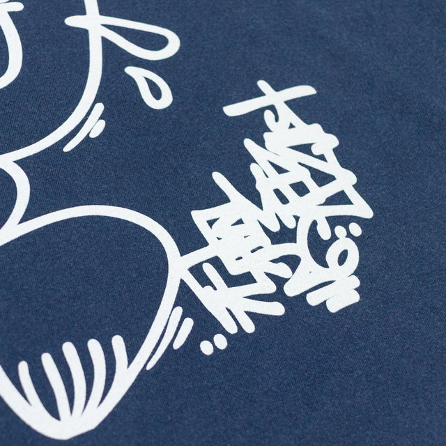 Lanee Clothing Streetwear POWER TO THE PEOPLE BLUE WASHED TEE