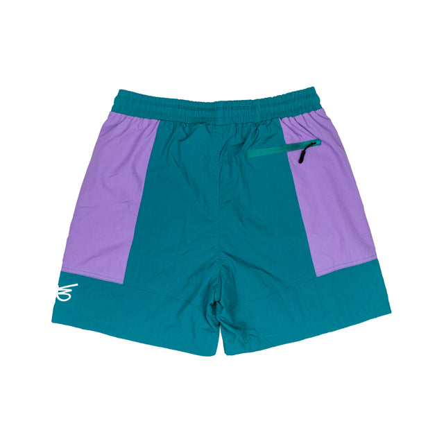 Lanee Clothing Streetwear PURPLE/GREEN NYLON SHORTS