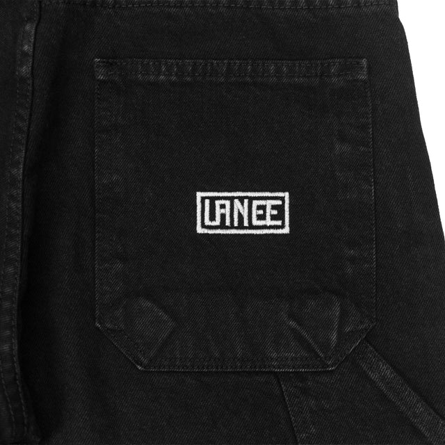Lanee Clothing Streetwear BLACK DENIM WORK SHORTS 25