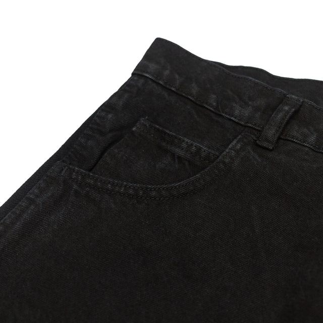 Lanee Clothing Streetwear BLACK DENIM WORK SHORTS 25