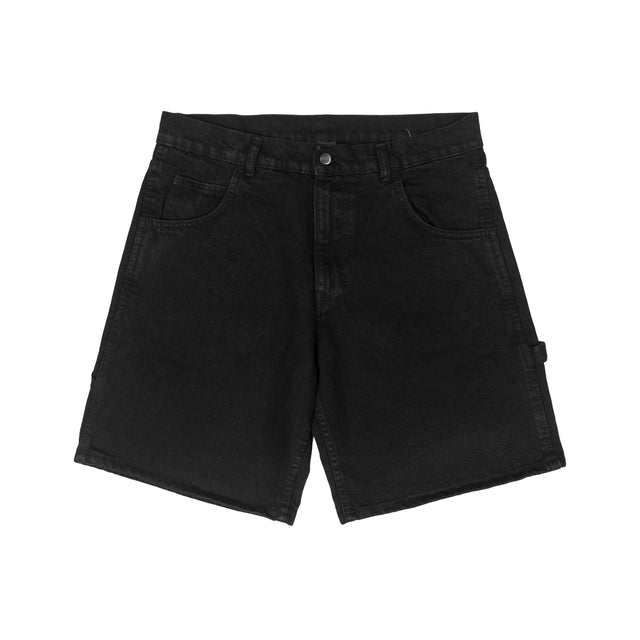 Lanee Clothing Streetwear BLACK DENIM WORK SHORTS 25
