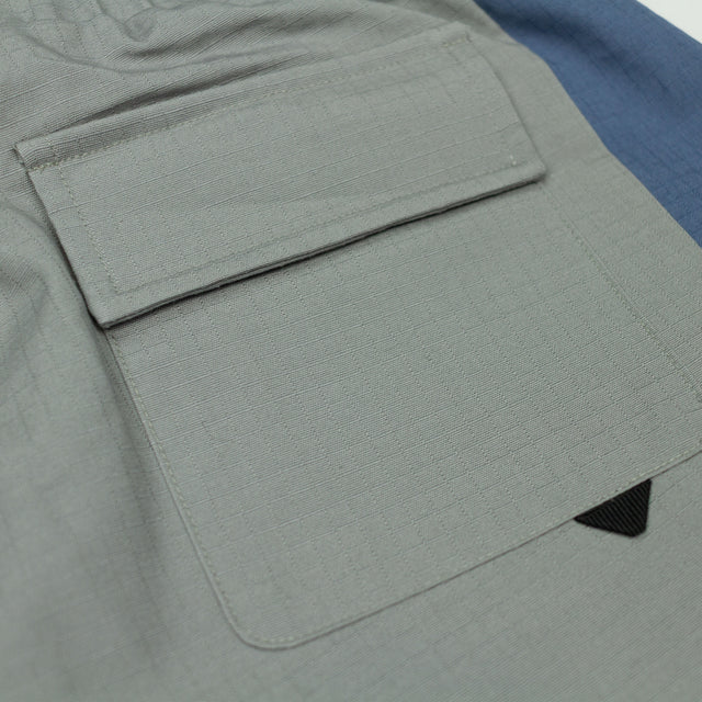 Lanee Clothing Streetwear GRAY/BLUE CARGO SHORTS 25