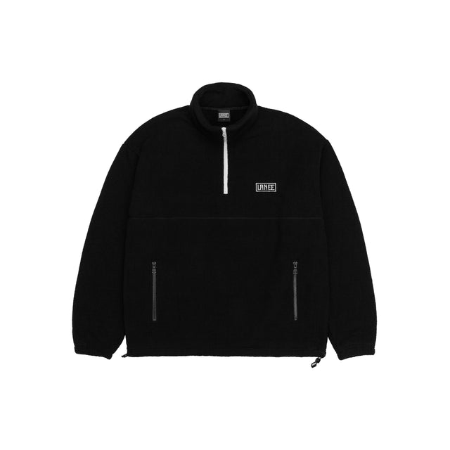 Lanee Clothing Streetwear BLACK HALF-ZIP FLEECE
