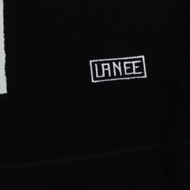Lanee Clothing Streetwear BLACK HALF-ZIP FLEECE