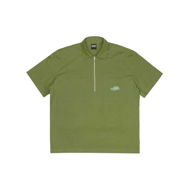 Lanee Clothing Streetwear OLIVE HALF-ZIP SHIRT