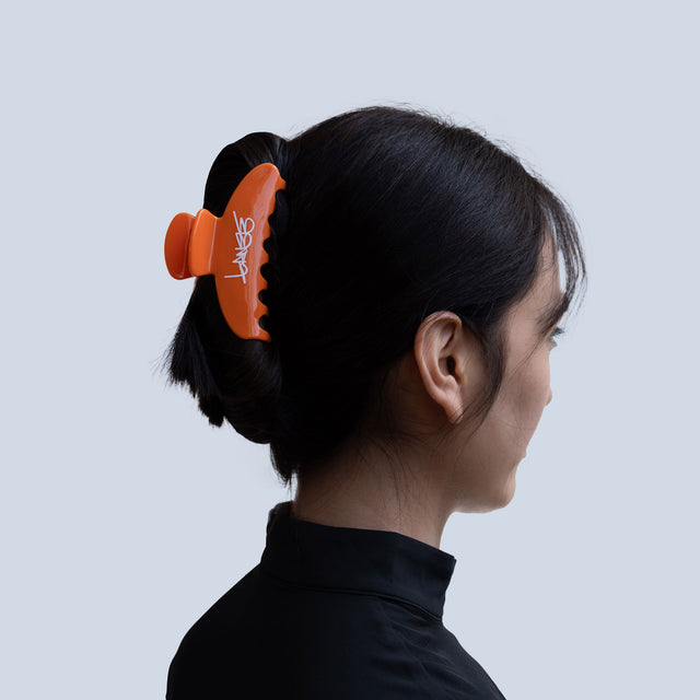 BLACK & ORANGE HAIR CLIPS