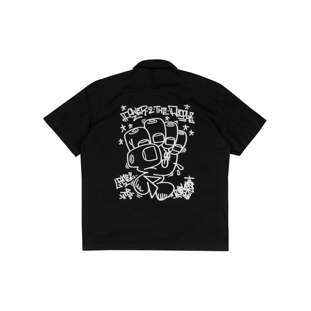 Lanee Clothing Streetwear POWER TO THE PEOPLE HALF-ZIP SHIRT