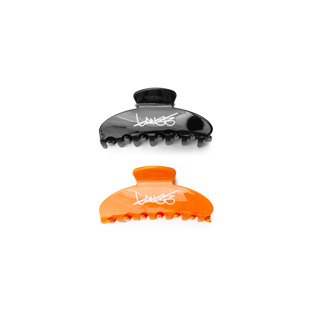 Lanee Clothing Streetwear BLACK & ORANGE HAIR CLIPS