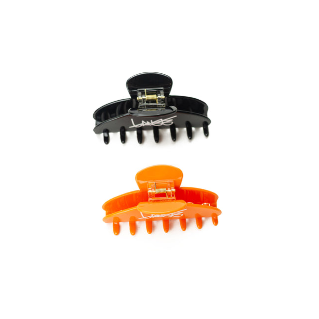 Lanee Clothing Streetwear BLACK & ORANGE HAIR CLIPS
