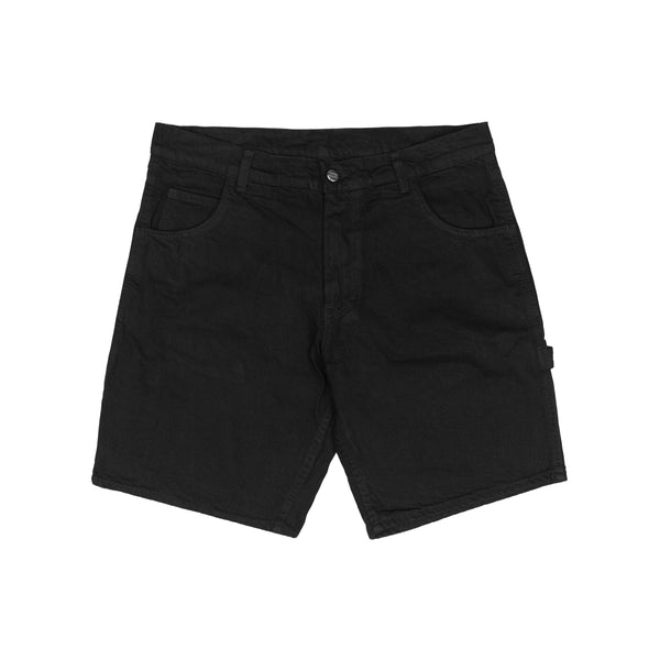 BLACK DENIM WORK SHORTS 26