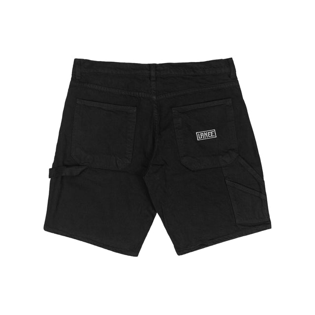 Lanee Clothing Streetwear BLACK DENIM WORK SHORTS 26