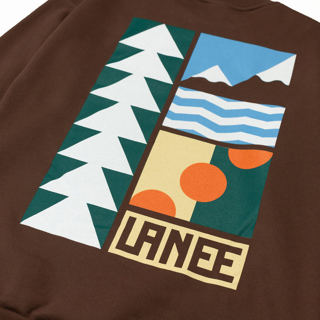 Lanee Clothing Streetwear MOUNTAIN BROWN CREWNECK