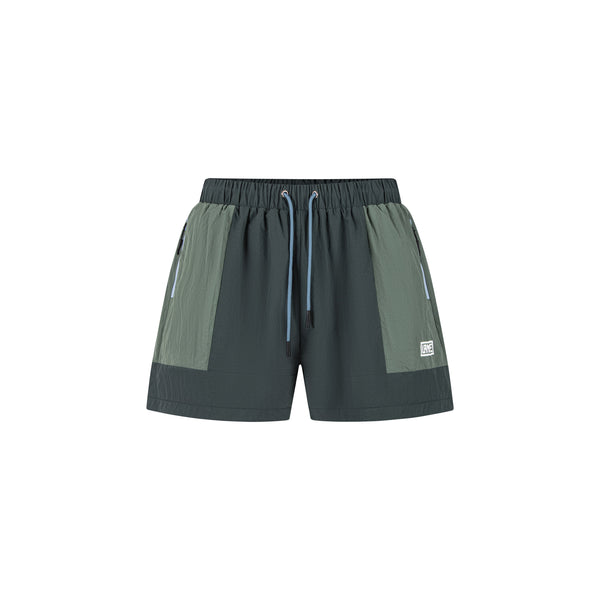 Lanee Clothing Streetwear GREEN NYLON WOMENS TRACK SHORTS