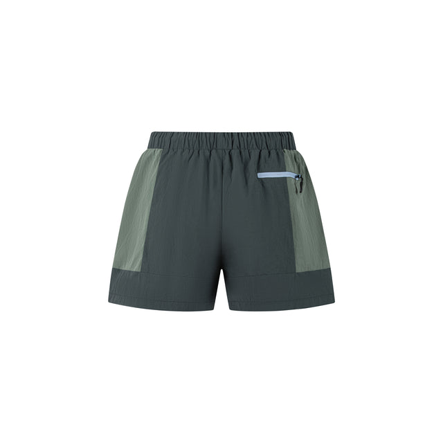 Lanee Clothing Streetwear GREEN NYLON WOMENS TRACK SHORTS