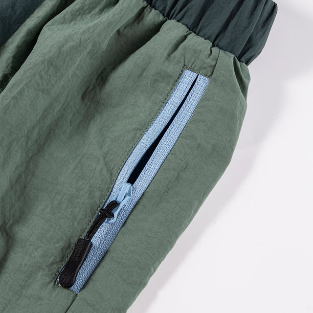 Lanee Clothing Streetwear GREEN NYLON WOMENS TRACK SHORTS