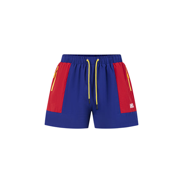 Lanee Clothing Streetwear BLUE-RED NYLON WOMENS TRACK SHORTS