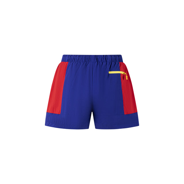 Lanee Clothing Streetwear BLUE-RED NYLON WOMENS TRACK SHORTS