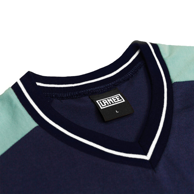 Lanee Clothing Streetwear V-NECK BLUE T-SHIRT