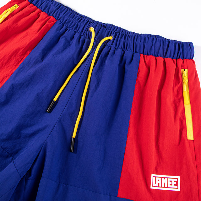 Lanee Clothing Streetwear BLUE-RED NYLON WOMENS TRACK SHORTS