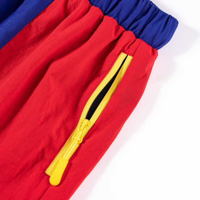 Lanee Clothing Streetwear BLUE-RED NYLON WOMENS TRACK SHORTS