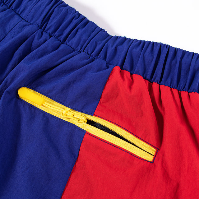 Lanee Clothing Streetwear BLUE-RED NYLON WOMENS TRACK SHORTS