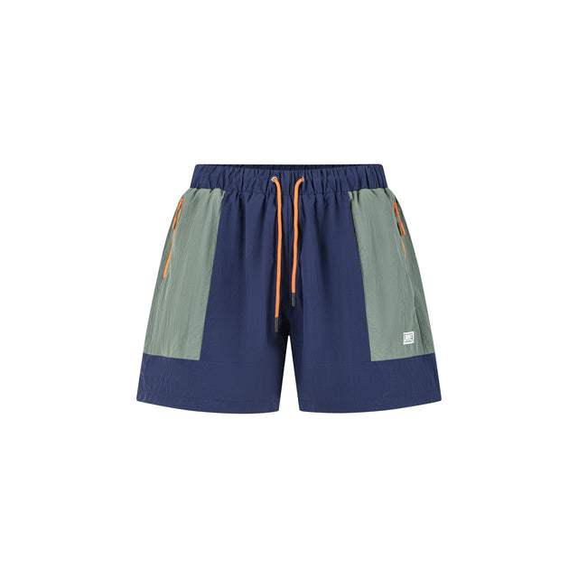 Lanee Clothing Streetwear BLUE-GREEN NYLON TRACK SHORTS