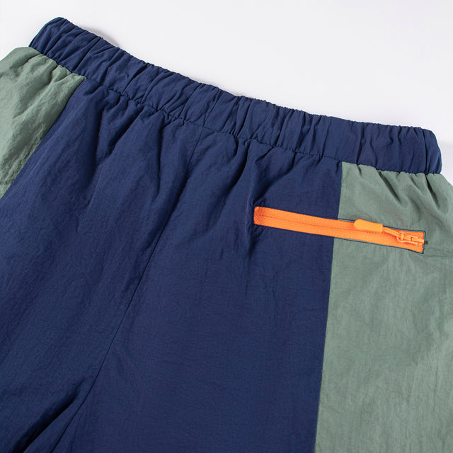 Lanee Clothing Streetwear BLUE-GREEN NYLON TRACK SHORTS