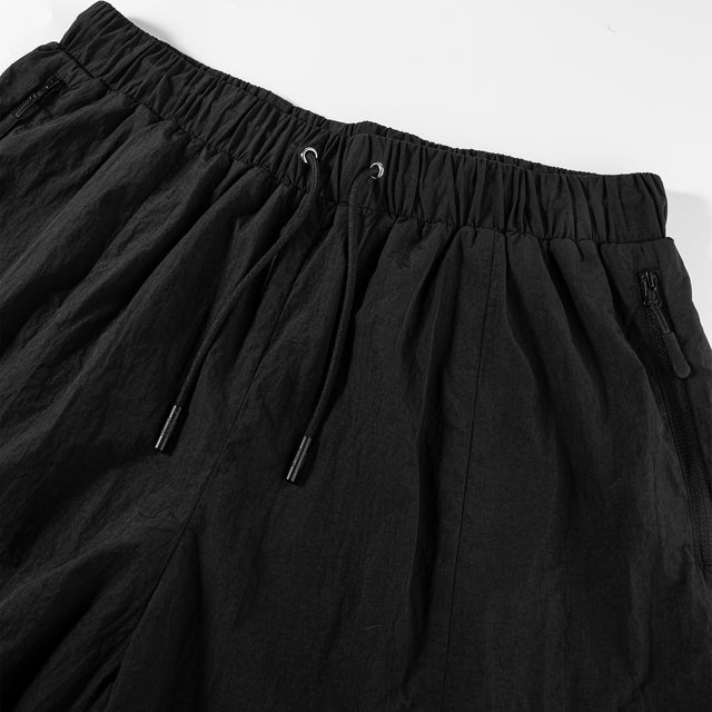 Lanee Clothing Streetwear BLACK NYLON TRACK SHORTS
