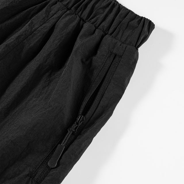 Lanee Clothing Streetwear BLACK NYLON TRACK SHORTS