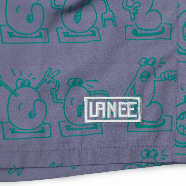 Lanee Clothing Streetwear CARTOON PURPLE SWIM SHORTS