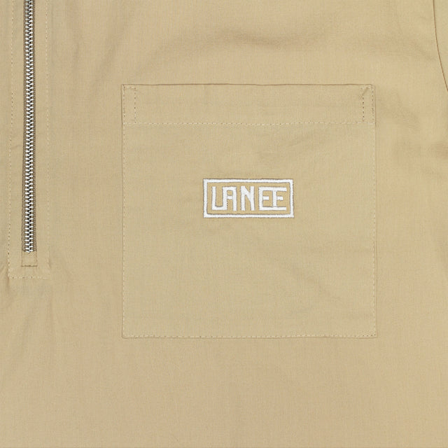 Lanee Clothing Streetwear BEIGE HALF-ZIP SHIRT
