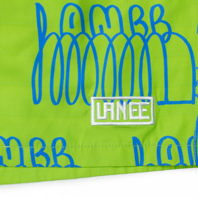 Lanee Clothing Streetwear THROW-UP LIME SWIM SHORTS