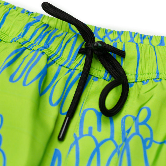 Lanee Clothing Streetwear THROW-UP LIME SWIM SHORTS