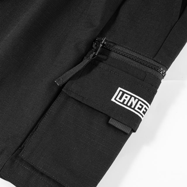 Lanee Clothing Streetwear BLACK CARGO SHORTS