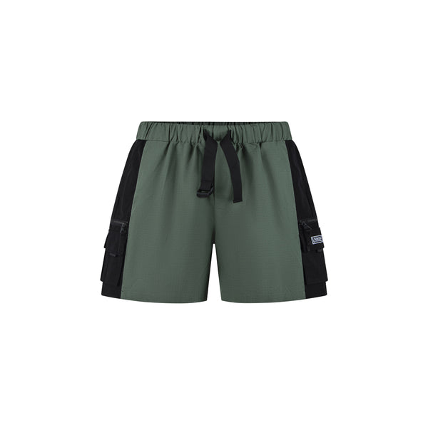 GREEN-BLACK CARGO SHORTS