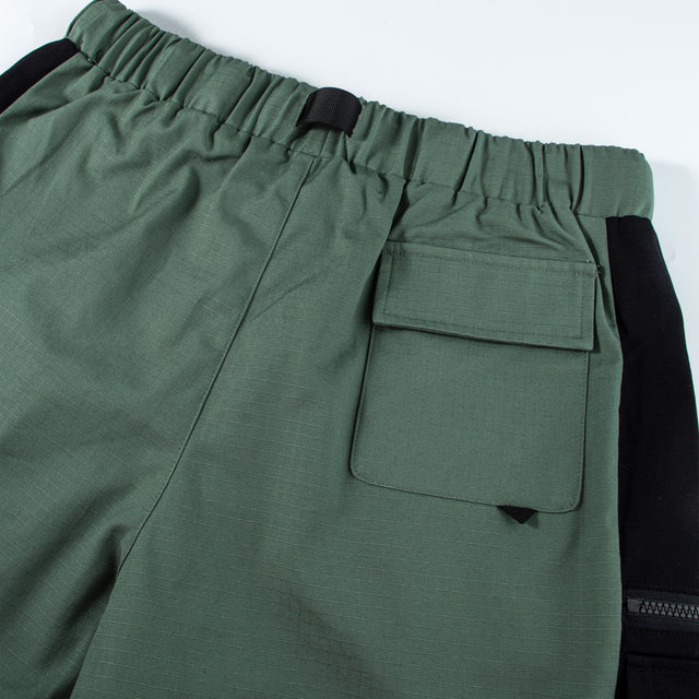 Lanee Clothing Streetwear GREEN-BLACK CARGO SHORTS