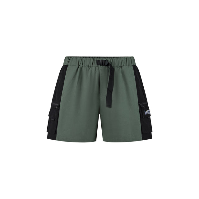 GREEN-BLACK CARGO SHORTS