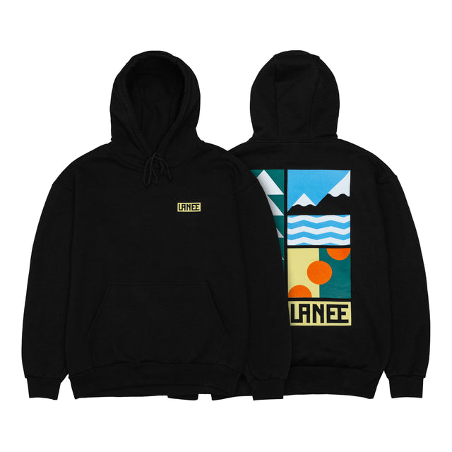 Lanee Clothing Streetwear MOUNTAIN BLACK HOODIE