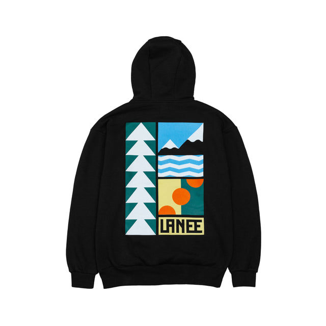 Lanee Clothing Streetwear MOUNTAIN BLACK HOODIE