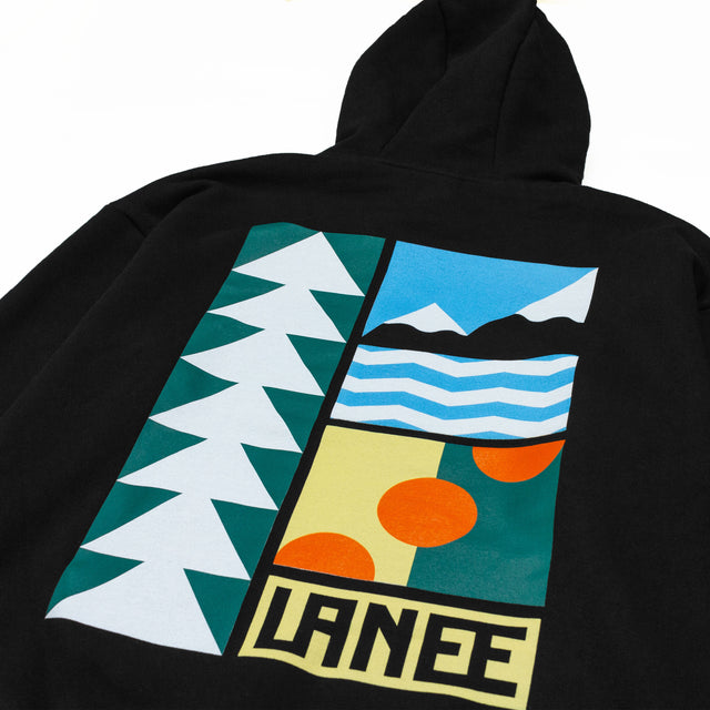 Lanee Clothing Streetwear MOUNTAIN BLACK HOODIE